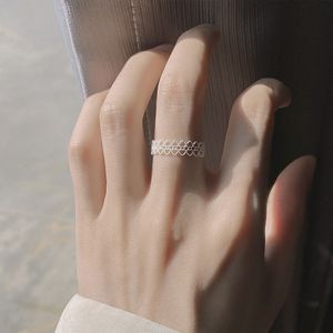 Mode Simple creux dentelle motif anneau pour les femmes argent ouvert réglable bagues de fiançailles bijoux fille cadeau en gros YMR027