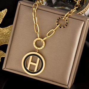 Collar con colgante de letra H del alfabeto Simple para mujer, cadena de clavícula de color dorado, plateado y rosa, joyería Gift2499