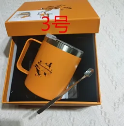Mode Simple tasse à café en acier inoxydable tasse bureau pratique tasse à café isolation thermique poignée en plastique tasse