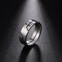 Mode Eenvoudige RVS Paar Ring voor Mannen Vrouwen Casual Vinger Ringen Sieraden Engagement Anniversary Gift