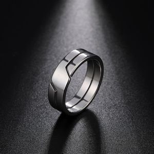 Bague de Couple Simple en acier inoxydable pour hommes et femmes, bagues décontractées, bijoux de fiançailles, cadeau d'anniversaire, 282W