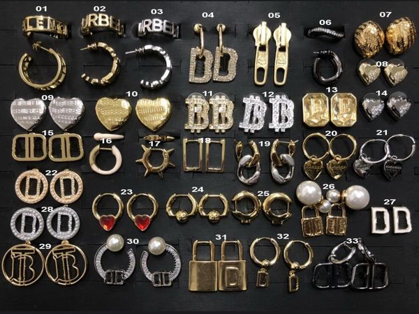 Simplicidad de la moda Joyas de diseño Pendientes de botón Nueva marca única en forma de letras B Colgante con logotipo Pendientes de araña brillantes que no se desvanecen BBE131 Regalos para mujeres