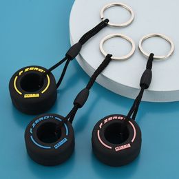 Fashion Simulation Tire Keches Creative Unisexe Sac Keys Anneaux Pendants Bijoux Charmes Cadeau pour les amoureux des voitures Soft Pvc Cartoon Mini K272Q