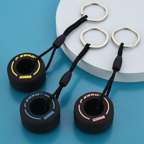 Keychains de neumáticos de simulación de moda Bolsa unisex anillos de llave de llave de joyas de joyas de joyas para amantes de los automóvil