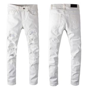 Mode Skinny Mens rechte slanke elastische elastische Jean Casual Biker mannelijke stretch denim broek klassiek broek 626 maat 28-40 79pz