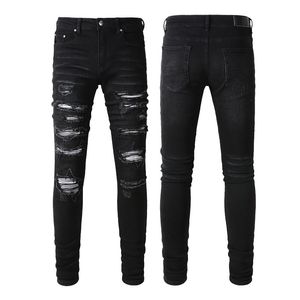 Mode Skinny Mens rechte slanke elastische elastische Jean Casual Biker mannelijke stretch denim broek klassiek broek 626 maat 28-40 mux9