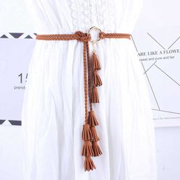 Mode rok riem brei riem dames decoratieve kanten jurk trui ronde gesp ring franjes taille slank touw 240315