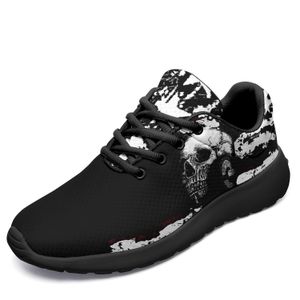 Fashion Skull noir blanc mode propre designer Pod nom numéro libellé logo personnalisé léger confort unisexe sneaker à lacets chaussures de sport de marque populaire