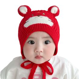 Mode schedel petten baby beanie gebreide pluche cap meisjes jongens kinderen winter warme hoed