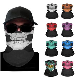 Mode schedel skelet masker Halloween sjaal buiten fiets multi -functie nek warmer spook half gezicht cosplay chic motorcycle scraf i0413