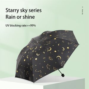 Ciel de mode avec étoile Parapluies automatiques INS Parapluie inversé Parasol Pliant Rainy Femme Parasol Femmes 210721