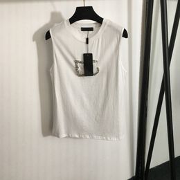 Lettres de diamant classiques Camis T-shirt sans manches en été coton Camisoles sèches rapides