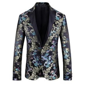 Mode Slim Fit Blazer Mannen 2020 Nieuwe Collectie Heren Draak borduren Bloemen Blazers Bloemen Prom Jurk Blazers Elegante Bruiloft Blaze206P