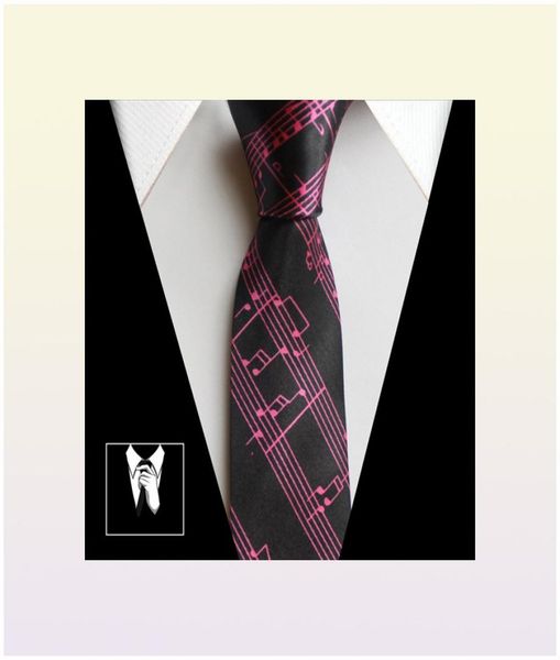 Fashion Slim Tie Music Piano Étudiant Coup Ties Cadeaux pour hommes Music Butterfly Music Tie9671190