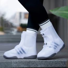 Mode sans lacet couvre-chaussures hommes et femmes bouton Clre PVC galoches 2023 imperméable antidérapant pour chaussures femme bottes de pluie 240130