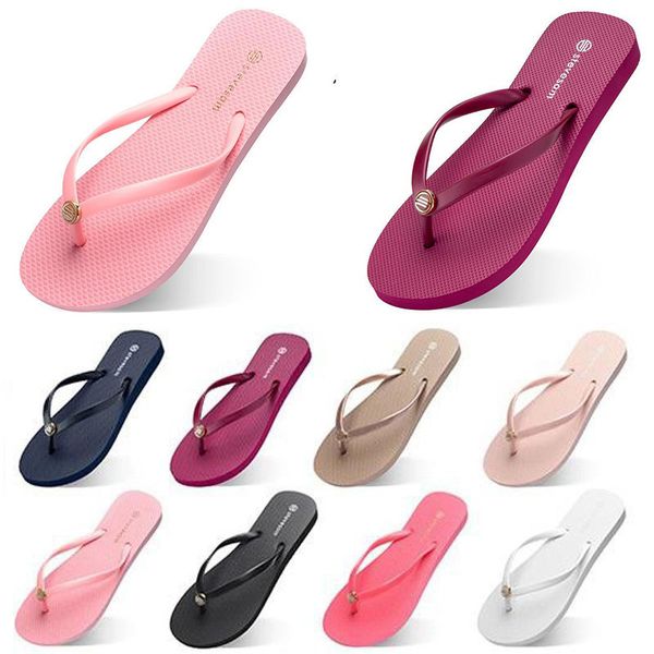 Fashion Slippers Flip Flops Womens Mens Slipper Black Yellow Navy Bule Bule Rose Rose marron rouge Summer Summer pour la chambre de la plage