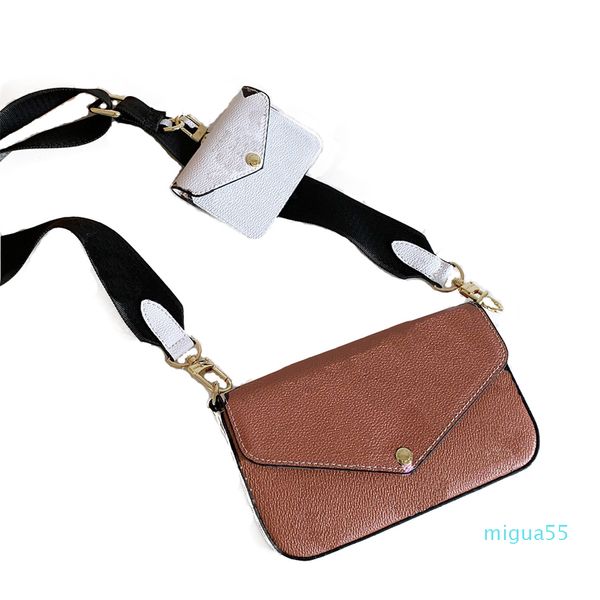 Fashion petit sac Cross Cross Corps amovible Mini Embrayage Two Piect Brown Brown Sacs Boîte cartouche Clé Hands sacs Hobos Item Hobos Wallet Mobile Phone Phone