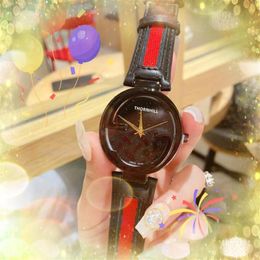 Mode petite abeille G forme montres à quartz décontracté or rose boîtier noir célèbre horloge en cuir véritable ceinture femme Ultra mince dame Wris260a