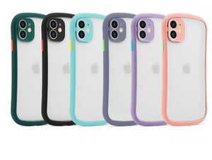 Mode Kleine Mooie Taille Gevallen Matte Clear Phone Case Transparante Huid Voel Rug Cover Protector voor iPhone 12 Mini Pro Max