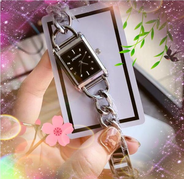 Mode petit rectangle forme cadran Quartz batterie montre femmes populaire en acier inoxydable bracelet horloge affaires résistant à l'eau dames luxe mignon montres cadeaux
