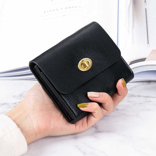 Mode petit portefeuille femme mince boucle couleur unie Simple étudiant pince à monnaie Multi carte Position porte-monnaie femme 012824a