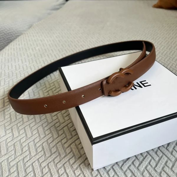 Ceinture à boucle lisse pour hommes et femmes, Design rétro, ceinture de taille fine, largeur 2.5CM, véritable