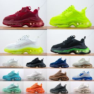 Fashion Sneakers Triple S Casual Dad Shoes Platform Clear Sole Men Women Designer Trainers Sport Tennis Black White Gray Red Pink Blue Green