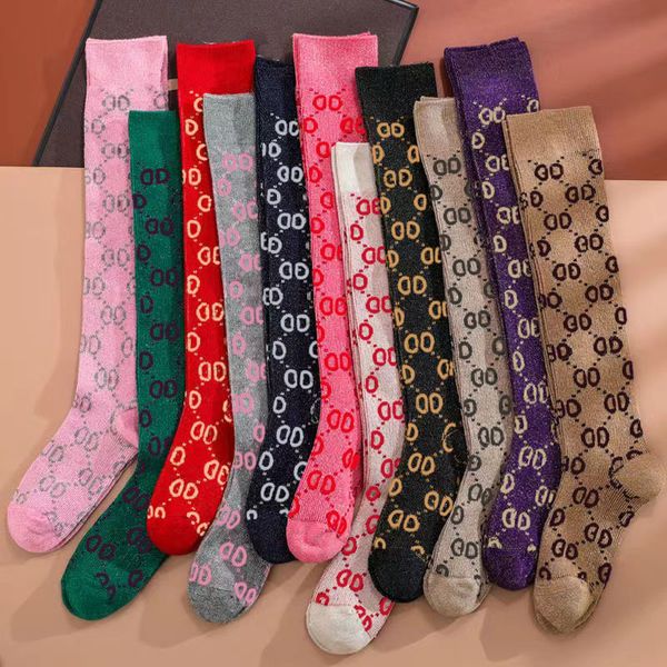 Chaussettes mode bas pour femmes automne et hiver longueur chaude jusqu'au genou tendance une variété de couleurs assorties 11 couleurs