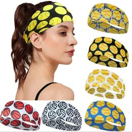 Mode softbal sport zweetband basketbal hoofdbanden meisjes yoga fitness vrouwen haaraccessoires prints bandana's brede lopende honkbal haarband