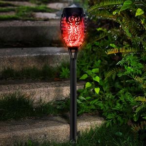 Fashion Solar Lights IP65 imperméable scintillant à flamme de danse lampe 12 LED Installation facile pour les jardins arrière extérieurs