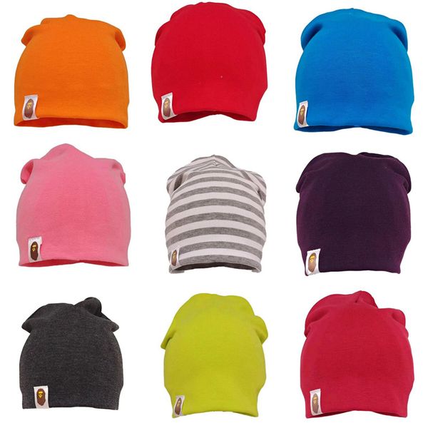 Gorros de moda de Color sólido para niños, gorros de algodón suave y cálido para bebés y niñas, gorros, gorros, gorro de punto para invierno para recién nacidos