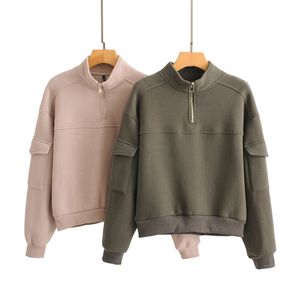 Mode Solid Color Hoodie Men Women Stand Collar Batwing Lange Mouw Tops Vrouwelijke chique casual hoodie Sweatshirts 2022