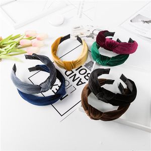 Mode Solid Color Velvet Knot Hoofdbanden voor vrouwen Haaraccessoires Koreaanse hoofdbands Groothandel Girls Bow Haarband Clips Barrettes