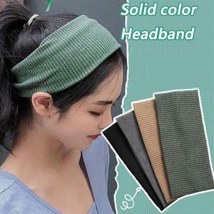 Mode Solid Color Wide Headband Elastic Break Hairband Headwrap For Women Girls Yoga Sports Haaraccessoires Hoofdkleding