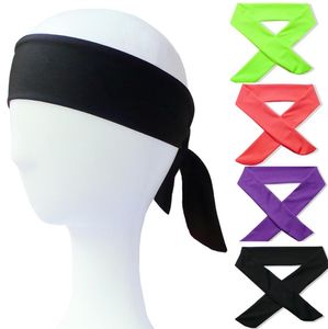 Moda Sólido Tie Back Diademas Stretch Sweatbands Banda para el cabello Humedad Hombres Mujeres Bandas Bufandas para deportes