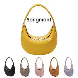 Fashion Songmont Crescent Designer Sac Strap Womens Mens Mens Luxurys Handsbag Crossbody Half Moon Sacs Totes amovible Séling Sling Satchel Calfskin Embrayage