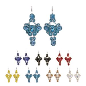 Mode Soutache Handgemaakte Butterfly Oorbellen Dames Sieraden Blauw Wit Bruin Boho Dangle Earring Elegant Trendy Vrouwelijk Gift