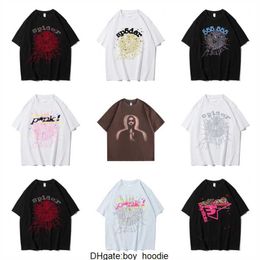 Mode Sp5der 555555 T-shirt pour hommes Designer Spider Young Bandit King Tshirt Angel Numéro de série Hommes Femmes 1 Haute Qualité Toile d'araignée Modèle d'impression Tees TTXI