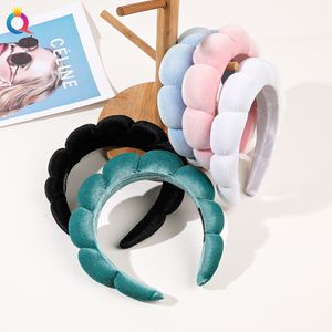 Fashion SPA Spons Hoofdband voor Vrouwen Meisjes Puffy Haarband Make-Up Bubble Retro Badstof Hoofdbanden Haaraccessoires Hoofddeksels 2092