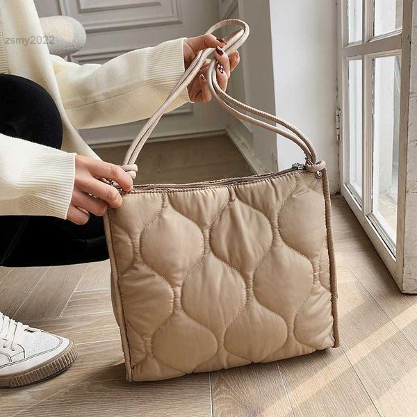 Mode espace coton sacs à bandoulière pour femmes hiver luxe Design matelassé femme poignée supérieure sac décontracté voyage Shopper fourre-tout sac à main