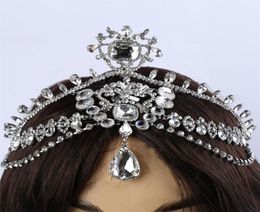 Fashion CRISTAL CRISTAL CADA CABEZA DE LA CABEZA INDIA Joyería Tikka Women Wedding Tiara Bride Foread Decoración Accesorios S9199716684