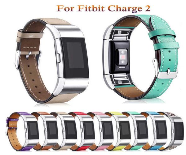 Correa de reloj inteligente de cuero deportivo de moda para Fitbit Charge 2 Correa de pulsera de repuesto para bandas Fitbit Charge2 Accesorio inteligente H6792684
