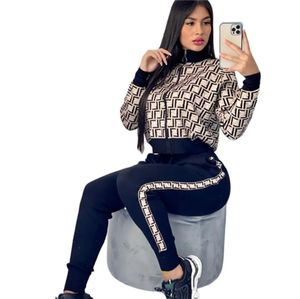 Fashion Sporting Tracksuits plus taille Two Piece Woman Vestes Top and Pantal