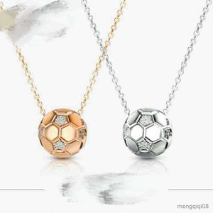 Mode Sports Football Collier Pendentif Cristal Liens Chaînes Football Pendentif Femmes Collier Fit Athlétique Fans Bijoux Cadeau