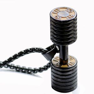 Mode Sports Série Haltère Collier Hommes et femmes Barbell Pendentif Commerce Extérieur Bijoux Mode Fitness Nouveau Pendentif