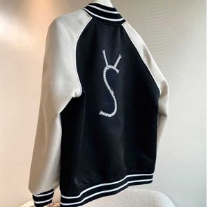 Mode Sportswear Femmes Veste De Baseball Classique Incrusté De Diamants Sweshirt Y Designer Vestes Femmes Casual Cardigan À Fermeture Éclair Laine