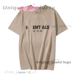 Fashion printemps et été nouveau Ess Couleur solide à manches courtes t-shirt coton masculin et femmes couples High Street Essentialsclothing Flock Tide Marque 628