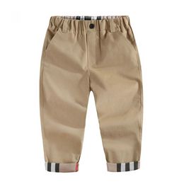 Pantalones a cuadros de marca para niños de primavera a la moda, ropa informal de otoño para niños, pantalones deportivos para bebés recién nacidos