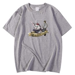 Fashion Spring Men T-shirts Spring Summer T-shirt The White Zombie Rabbit Printing Clothing Oversized Comfortabele T-shirt heren Y0809