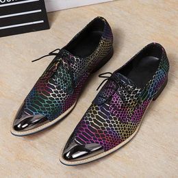 Fashion Spring Summer Impresión informal de cuero Hombres Night Club Bar Party Zapatos Estilista Singer Dancer Celebrity DCD